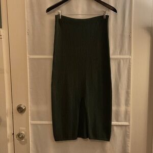 Free People Dark Green Pencil Skirt